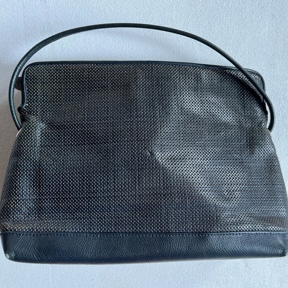 Fendi Purse Clutch Navy Blue Leather 10 inch - Picture 1 of 7